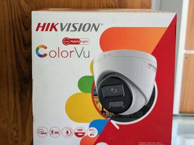 A Hikvision ColorVu CCTV camera in stock