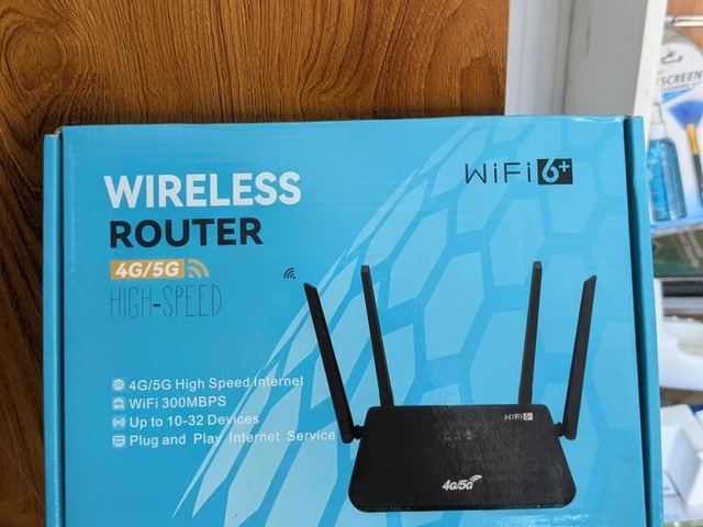 A WiFi 6 dual-band wireless router in stock